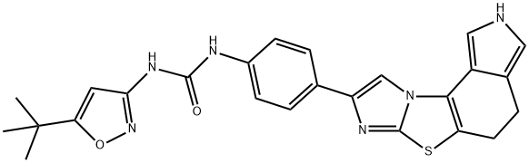 Urea, N-[4-(4,5-dihydro-2H-imidazo[2,1-b]pyrrolo[3,4-e]benzothiazol-8-yl)phenyl]-N'-[5-(1,1-dimethylethyl)-3-isoxazolyl]- Struktur