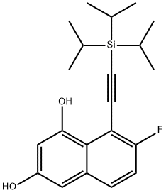 1,3-Naphthalenediol, 7-fluoro-8-[2-[tris(1-methylethyl)silyl]ethynyl]- Struktur