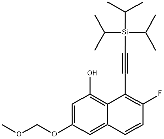 1-Naphthalenol, 7-fluoro-3-(methoxymethoxy)-8-[2-[tris(1-methylethyl)silyl]ethynyl]- Struktur