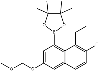 2-(8-ethyl-7-fluoro-3-(methoxymethoxy)naphthalen-1-yl)-4,4,5,5-tetramethyl-1,3,2-dioxaborolane Struktur