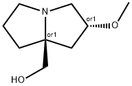 1H-Pyrrolizine-7a(5H)-methanol, tetrahydro-2-methoxy-, (2R,7aS)-rel- Struktur