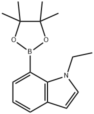 1H-Indole, 1-ethyl-7-(4,4,5,5-tetramethyl-1,3,2-dioxaborolan-2-yl)- Struktur