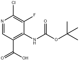 3-Pyridinecarboxylic acid, 6-chloro-4-[[(1,1-dimethylethoxy)carbonyl]amino]-5-fluoro- Struktur