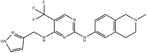 2,4-Pyrimidinediamine, N4-(1H-pyrazol-3-ylmethyl)-N2-(1,2,3,4-tetrahydro-2-methyl-6-isoquinolinyl)-5-(trifluoromethyl)- Struktur