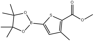 2-Thiophenecarboxylic acid, 3-methyl-5-(4,4,5,5-tetramethyl-1,3,2-dioxaborolan-2-yl)-, methyl ester Struktur