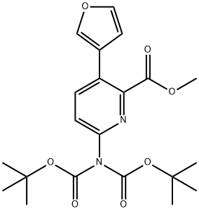 2-Pyridinecarboxylic acid, 6-[bis[(1,1-dimethylethoxy)carbonyl]amino]-3-(3-furanyl)-, methyl ester Struktur