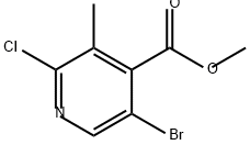 4-Pyridinecarboxylic acid, 5-bromo-2-chloro-3-methyl-, methyl ester Struktur