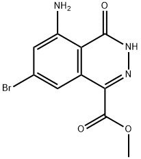 1-Phthalazinecarboxylic acid, 5-amino-7-bromo-3,4-dihydro-4-oxo-, methyl ester Struktur