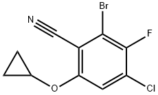 Benzonitrile, 2-bromo-4-chloro-6-(cyclopropyloxy)-3-fluoro- Struktur