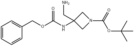 1,1-Dimethylethyl 3-(aminomethyl)-3-[[(phenylmethoxy)carbonyl]amino]-1-azetidinecarboxylate Struktur