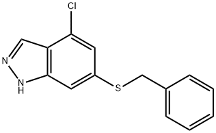 1H-Indazole, 4-chloro-6-[(phenylmethyl)thio]- Struktur