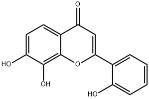 4H-1-Benzopyran-4-one, 7,8-dihydroxy-2-(2-hydroxyphenyl)- Struktur