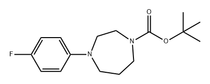 1H-1,4-Diazepine-1-carboxylic acid, 4-(4-fluorophenyl)hexahydro-, 1,1-dimethylethyl ester Struktur