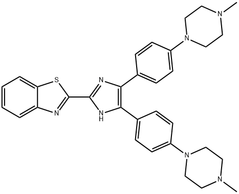 Benzothiazole, 2-[4,5-bis[4-(4-methyl-1-piperazinyl)phenyl]-1H-imidazol-2-yl]- Struktur