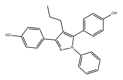 Phenol, 4,4'-(1-phenyl-4-propyl-1H-pyrazole-3,5-diyl)bis- Struktur