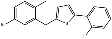 Thiophene, 2-[(5-bromo-2-methylphenyl)methyl]-5-(2-fluorophenyl)- Struktur