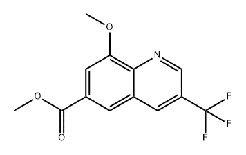 6-Quinolinecarboxylic acid, 8-methoxy-3-(trifluoromethyl)-, methyl ester Struktur