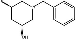 3-Piperidinol, 5-fluoro-1-(phenylmethyl)-, (3R,5S)- Struktur