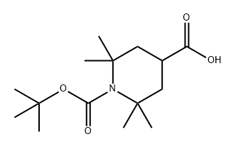 1,4-Piperidinedicarboxylic acid, 2,2,6,6-tetramethyl-, 1-(1,1-dimethylethyl) ester Struktur