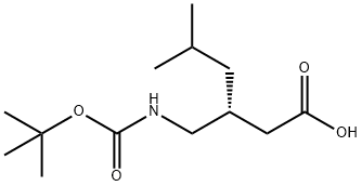 Hexanoic acid, 3-[[[(1,1-dimethylethoxy)carbonyl]amino]methyl]-5-methyl-, (3R)- Struktur