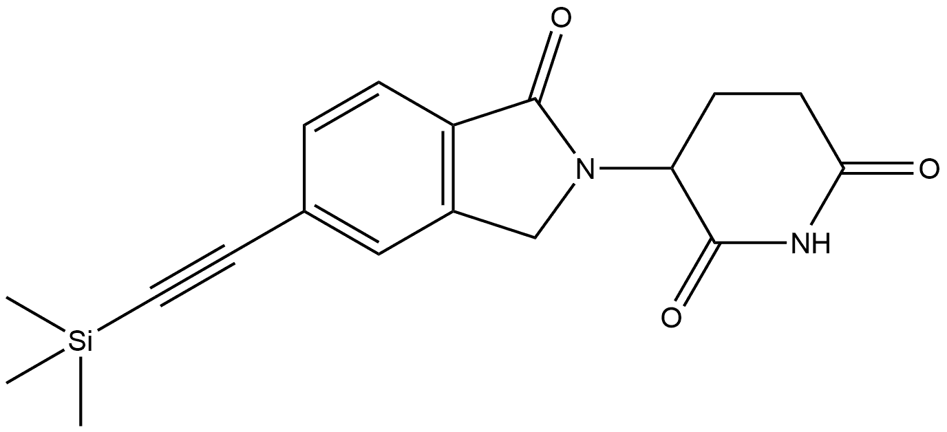 3-[1,3-Dihydro-1-oxo-5-[2-(trimethylsilyl)ethynyl]-2H-isoindol-2-yl]-2,6-piperidinedione Struktur