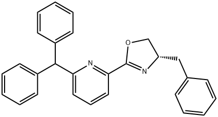 Pyridine, 2-[(4S)-4,5-dihydro-4-(phenylmethyl)-2-oxazolyl]-6-(diphenylmethyl)- Struktur