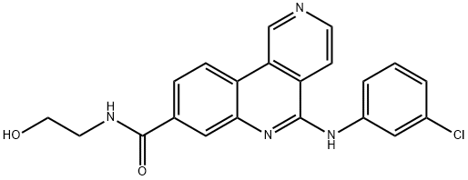 5-(3-chlorophenylamino)-N-(2-hydroxyethyl)benzo[c][2,6]naphthyridine-8-carboxamide Struktur