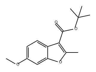 3-Benzofurancarboxylic acid, 6-methoxy-2-methyl-, 1,1-dimethylethyl ester Struktur