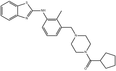 Methanone, [4-[[3-(2-benzothiazolylamino)-2-methylphenyl]methyl]-1-piperazinyl]cyclopentyl- Struktur