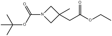 Ethyl 1-[(1,1-dimethylethoxy)carbonyl]-3-methyl-3-azetidineacetate Struktur