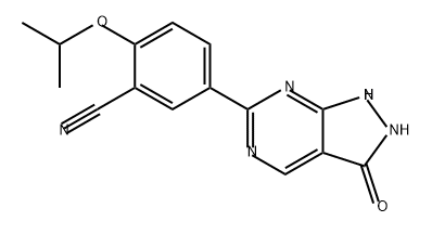 Benzonitrile, 5-(2,3-dihydro-3-oxo-1H-pyrazolo[3,4-d]pyrimidin-6-yl)-2-(1-methylethoxy)- Struktur