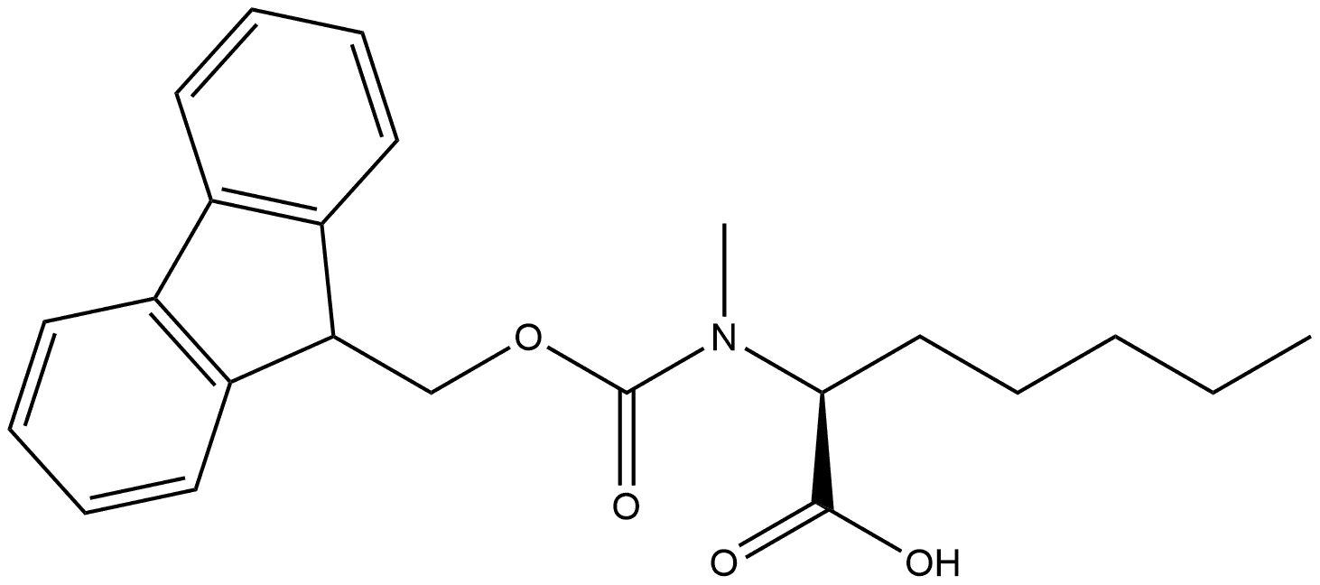 Heptanoic acid, 2-[[(9H-fluoren-9-ylmethoxy)carbonyl]methylamino]-, (2S)- Struktur