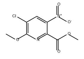 2-Pyridinecarboxylic acid, 5-chloro-6-methoxy-3-nitro-, methyl ester Struktur