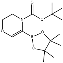 4H-1,4-Oxazine-4-carboxylic acid, 2,3-dihydro-5-(4,4,5,5-tetramethyl-1,3,2-dioxaborolan-2-yl)-, 1,1-dimethylethyl ester Struktur