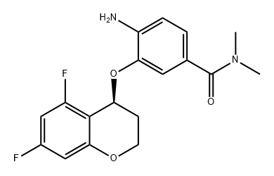 Benzamide, 4-amino-3-[[(4S)-5,7-difluoro-3,4-dihydro-2H-1-benzopyran-4-yl]oxy]-N,N-dimethyl- Struktur