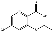 2-Pyridinecarboxylic acid, 5-chloro-3-(ethylthio)- Struktur