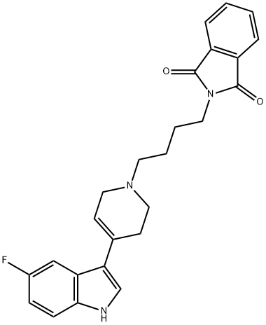 1H-Isoindole-1,3(2H)-dione, 2-[4-[4-(5-fluoro-1H-indol-3-yl)-3,6-dihydro-1(2H)-pyridinyl]butyl]- Struktur