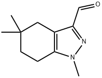 1,5,5-trimethyl-4,5,6,7-tetrahydro-1H-indazole-3-carbaldehyde Struktur