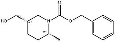 rel-Phenylmethyl (2R,5S)-5-(hydroxymethyl)-2-methyl-1-piperidinecarboxylate Struktur