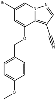 Pyrazolo[1,5-a]pyridine-3-carbonitrile, 6-bromo-4-[(4-methoxyphenyl)methoxy]- Struktur