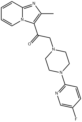 Ethanone, 2-[4-(5-fluoro-2-pyridinyl)-1-piperazinyl]-1-(2-methylimidazo[1,2-a]pyridin-3-yl)- Struktur