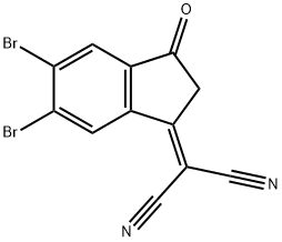 Propanedinitrile, 2-(5,6-dibromo-2,3-dihydro-3-oxo-1H-inden-1-ylidene)- Struktur