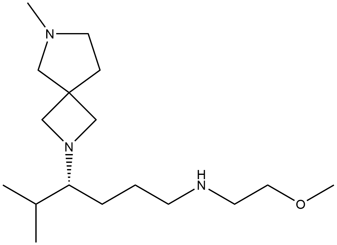 2,6-Diazaspiro[3.4]octane-2-butanamine, N-(2-methoxyethyl)-N-methyl-δ-(1-methylethyl)-, (δR)- Struktur