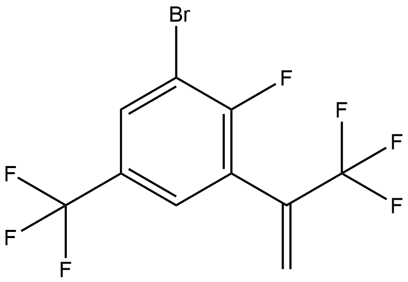 1-bromo-2-fluoro-5-(trifluoromethyl)-3-[1-(trifluoromethyl)vinyl]benzene Struktur