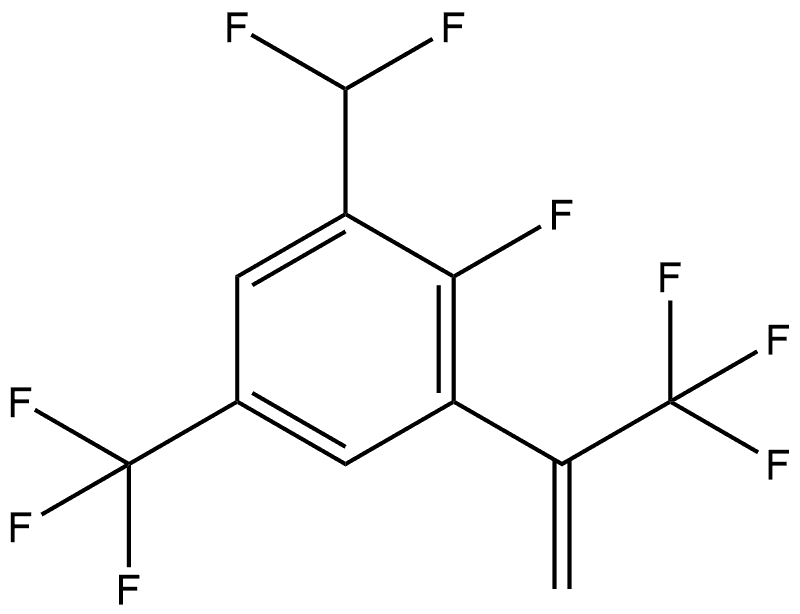 (1-(difluoromethyl)-2-fluoro-5-(trifluoromethyl)-3-[1-(trifluoromethyl)vinyl]benzene) Struktur