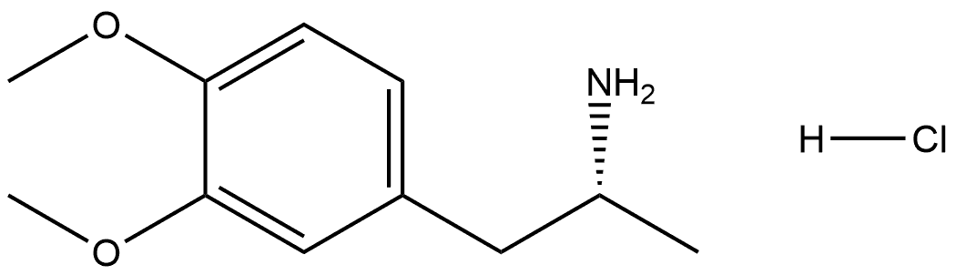 Benzeneethanamine, 3,4-dimethoxy-α-methyl-, hydrochloride, (R)- Struktur