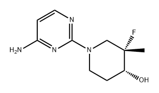 4-Piperidinol, 1-(4-amino-2-pyrimidinyl)-3-fluoro-3-methyl-, (3S,4R)- Struktur