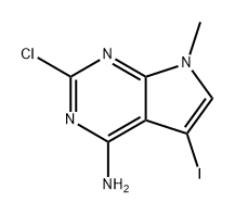 7H-Pyrrolo[2,3-d]pyrimidin-4-amine, 2-chloro-5-iodo-7-methyl- Struktur