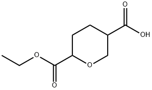 2H-Pyran-2,5-dicarboxylic acid, tetrahydro-, 2-ethyl ester Struktur