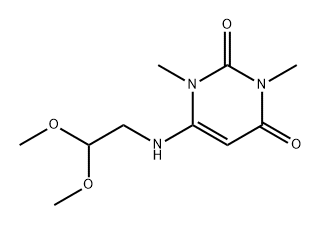 2,4(1H,3H)-Pyrimidinedione, 6-[(2,2-dimethoxyethyl)amino]-1,3-dimethyl- Struktur